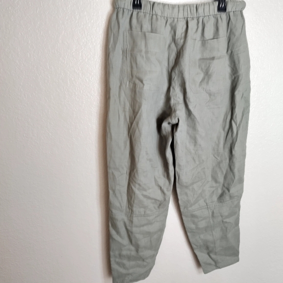 Everlane The Linen Pull On Barrel Draw Waist Pants Sz L - Picture 8 of 9